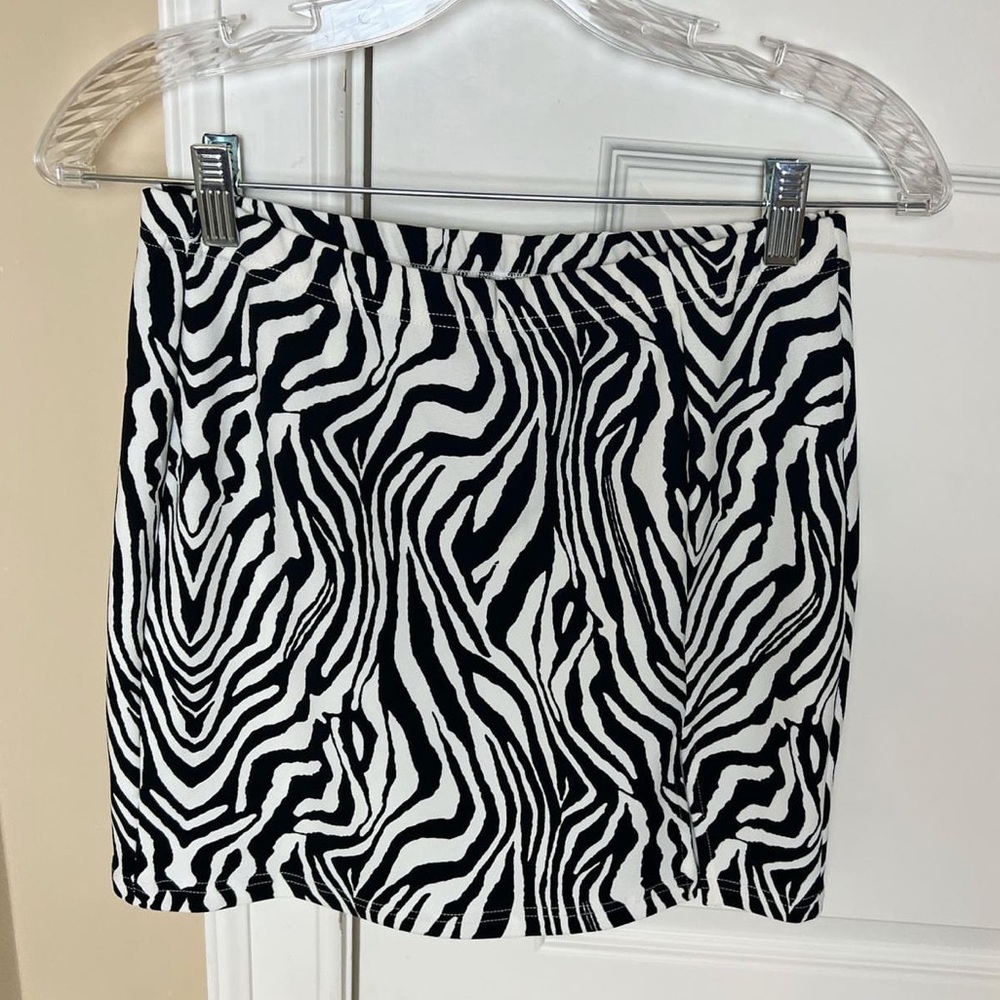 zebra print body con mini skirt